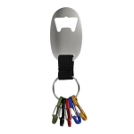 Sleutelhanger met opener en 5 haakjes om sleutels aan te hangen kleur zilver derde weergave