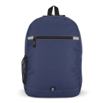 Rugzak van RPET met voorvak en kleine reflecterende details kleur donkerblauw