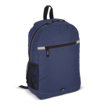 Rugzak van RPET met voorvak en kleine reflecterende details kleur donkerblauw tweede weergave