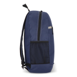 Rugzak van RPET met voorvak en kleine reflecterende details kleur donkerblauw derde weergave