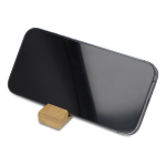 Bamboe sleutelhanger met koord en multifunctioneel als telefoonhouder kleur naturel derde weergave