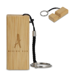 Bamboe sleutelhanger met koord en multifunctioneel als telefoonhouder