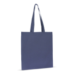 Dagelijkse tas van biologisch katoen met lange hengsels 140 g/m² kleur donkerblauw