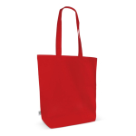 Tas van biologisch katoen met zijvouw en lange hengsels 270 g/m² kleur rood