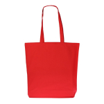Tas van biologisch katoen met zijvouw en lange hengsels 270 g/m² kleur rood tweede weergave