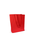 Tas van biologisch katoen met zijvouw en lange hengsels 270 g/m² kleur rood derde weergave