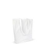 Tas van biologisch katoen met zijvouw en lange hengsels 270 g/m² kleur wit derde weergave