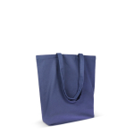 Tas van biologisch katoen met zijvouw en lange hengsels 270 g/m² kleur donkerblauw derde weergave