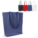 Tas van biologisch katoen met zijvouw en lange hengsels 270 g/m²