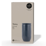 Thermosbeker van roestvrij staal met drukknopdeksel 320 ml kleur blauw tweede weergave