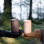 Thermosbeker van roestvrij staal met drukknopdeksel 320 ml tweede weergave