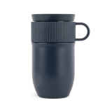 Thermosbeker van roestvrij staal met klein handvat 280 ml kleur blauw