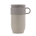 Thermosbeker van roestvrij staal met klein handvat 280 ml kleur beige