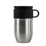 Thermosbeker van roestvrij staal met klein handvat 280 ml kleur zilver