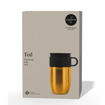 Thermosbeker van roestvrij staal met klein handvat 280 ml kleur goud tweede weergave