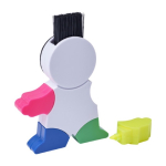 Markeerstift in de vorm van een poppetje met 4 fluorescerende kleuren kleur wit tiende weergave