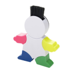 Markeerstift in de vorm van een poppetje met 4 fluorescerende kleuren kleur wit