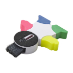 Markeerstift in de vorm van een poppetje met 4 fluorescerende kleuren kleur wit