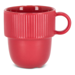 Stapelbare porseleinen mok met klein bovenhandvat 270 ml kleur rood