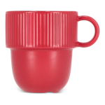 Stapelbare porseleinen mok met klein bovenhandvat 270 ml kleur rood tweede weergave