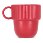Stapelbare porseleinen mok met klein bovenhandvat 270 ml kleur rood derde weergave