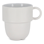 Stapelbare porseleinen mok met klein bovenhandvat 270 ml kleur wit