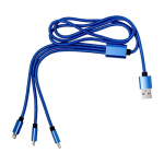 Oplaadkabelset met meerdere aansluitingen en een lengte van 95 cm kleur ultramarijn blauw eerste weergave