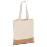 Katoenen tas met kurkdetail aan de onderzijde 170 g/m² kleur naturel