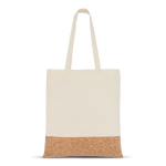 Katoenen tas met kurkdetail aan de onderzijde 170 g/m² kleur naturel tweede weergave