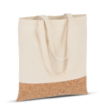 Katoenen tas met kurkdetail aan de onderzijde 170 g/m² kleur naturel derde weergave