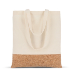 Katoenen tas met kurkdetail aan de onderzijde 170 g/m² kleur naturel vierde weergave