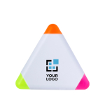 3 plastic fluorescerende markeerstiften bedrukken Triangle kleur wit met jouw bedrukking