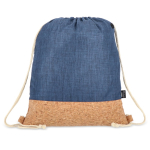 Gymtasje van RPET met kurken onderzijde en draagvermogen van 10kg kleur donkerblauw tweede weergave