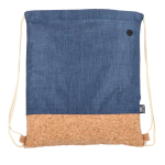 Gymtasje van RPET met kurken onderzijde en draagvermogen van 10kg kleur donkerblauw derde weergave