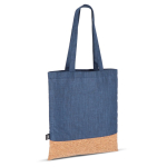 Tas van RPET met kurkdetail aan de onderzijde 10kg kleur donkerblauw