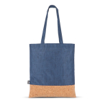 Tas van RPET met kurkdetail aan de onderzijde 10kg kleur donkerblauw tweede weergave