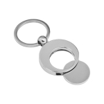 Ronde metalen sleutelhanger met winkelwagenmuntje KeyCoin kleur zilver elfde weergave
