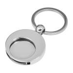 Ronde metalen sleutelhanger met winkelwagenmuntje KeyCoin kleur zilver derde weergave