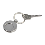 Ronde metalen sleutelhanger met winkelwagenmuntje KeyCoin kleur zilver vijfde weergave