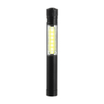 Zaklamp met logo, COB-technologie, magneet en metalen clip kleur zwart eerste weergave