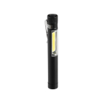 Zaklamp met logo, COB-technologie, magneet en metalen clip kleur zwart achtste weergave