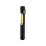 Zaklamp met logo, COB-technologie, magneet en metalen clip kleur zwart negende weergave