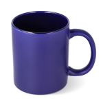 Keramische mok met matte afwerking en glanzend interieur 350 ml kleur donkerblauw