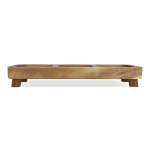 Mini acaciahouten tafel met 3 compartimenten voor snacks kleur hout derde weergave