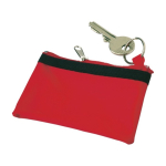 Compacte en lichte nylon portemonnee met zwarte rits kleur rood eerste weergave