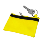 Compacte en lichte nylon portemonnee met zwarte rits kleur geel eerste weergave