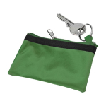 Compacte en lichte nylon portemonnee met zwarte rits kleur groen eerste weergave