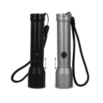 Waterbestendige oplaadbare LED-zaklamp van gerecycled aluminium kleur zwart tweede weergave