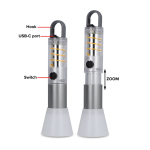LED-zaklamp van gerecycled aluminium met zoomfunctie kleur zilver tweede weergave