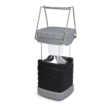 Zaklamp van gerecycled plastic met metalen draaggreep kleur zwart